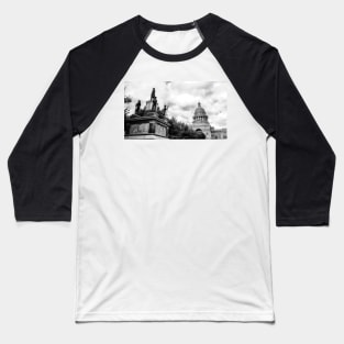 Austin - Capital Of Texas -  Black and White Baseball T-Shirt